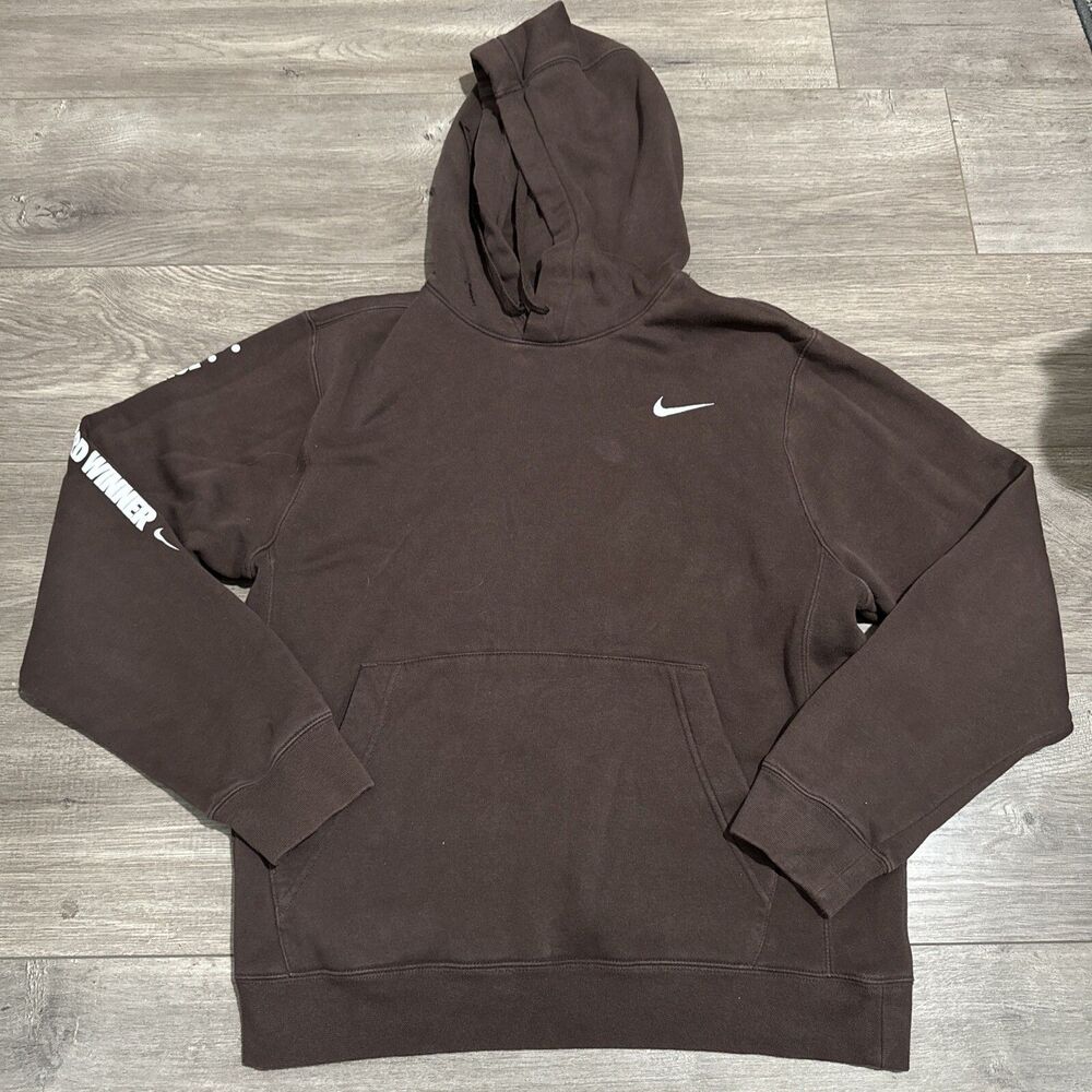 Nike Club Fleece Pullover Hoodie Mens S Founders Winner Award Maroon